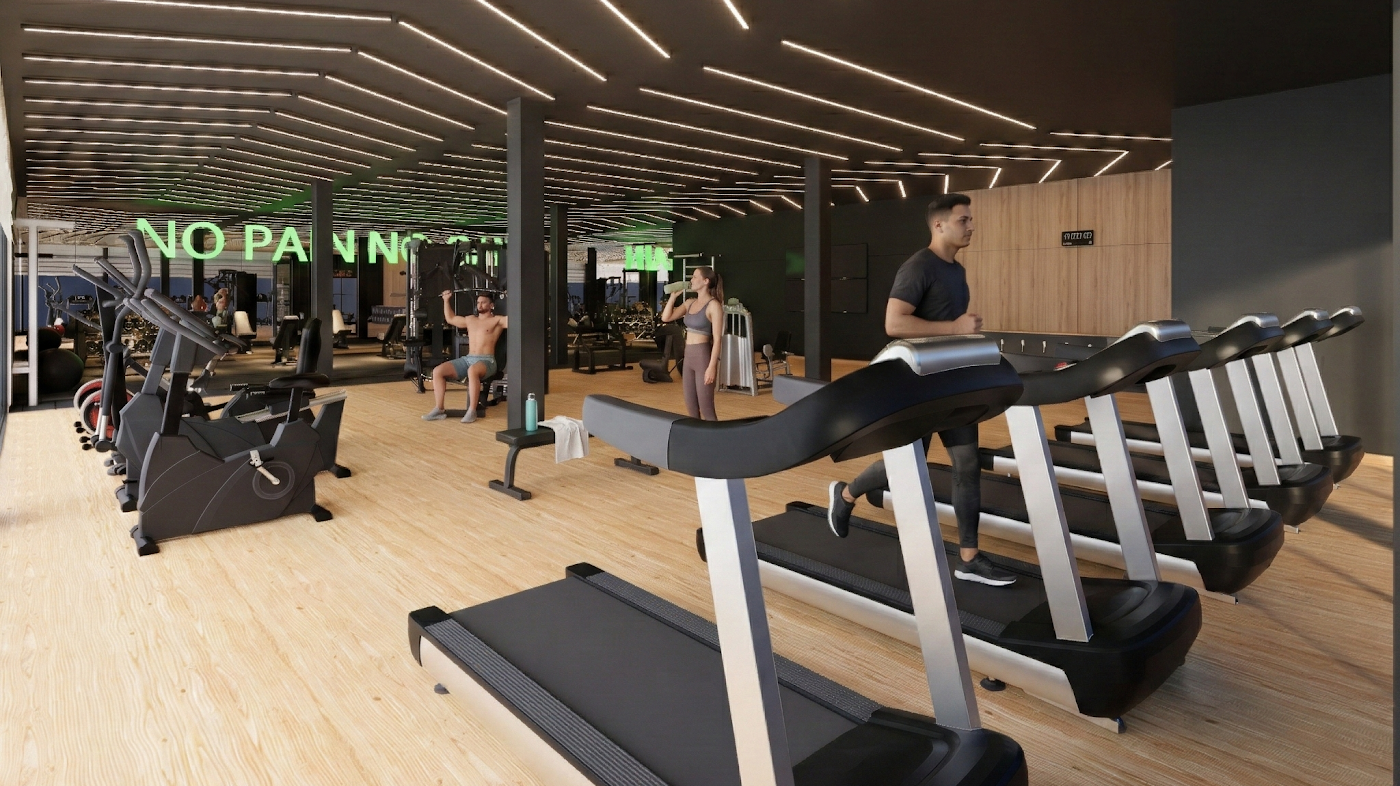 RENDER INTERIOR ACADEMIA Ouro Branco Residence